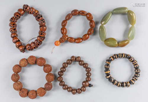 Collection of Chinese Old Jade & Nuts Prayer Beads