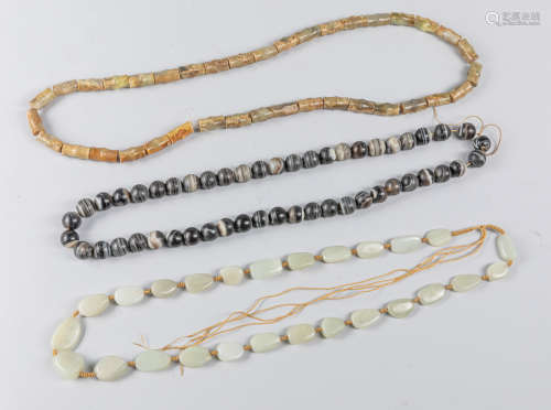 Set of Chinese Vintage Jade & Agate Necklace