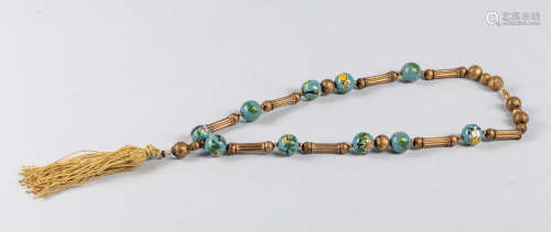 Late Qing Chinese Cloisonne Beads Necklace