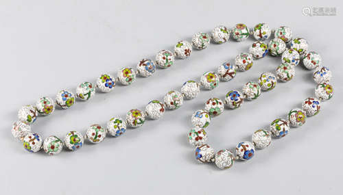 Republic Period Chinese Old Cloisonne Beads Necklace