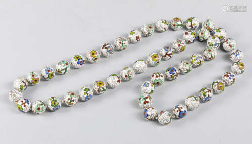 Republic Period Chinese Old Cloisonne Beads Necklace