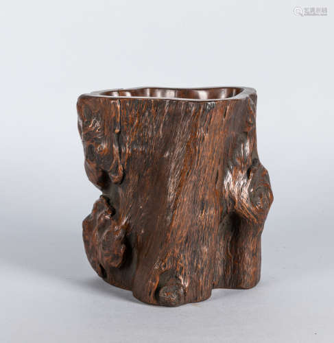 18-19th Chinese Antique Root Wood Brushpot