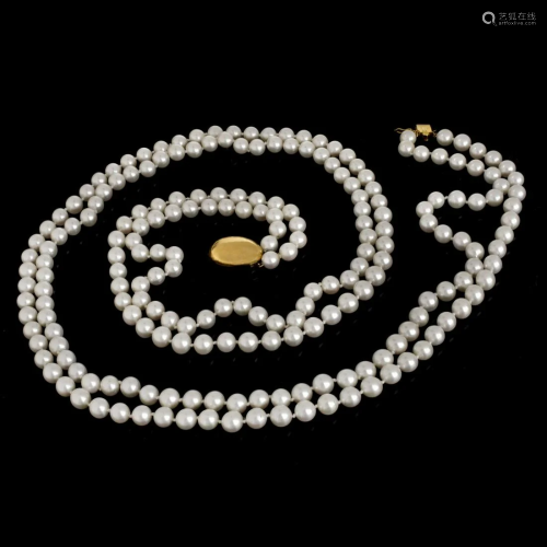 Vintage 8mm Pearl and 14K Necklace