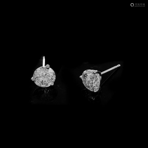 Diamond and 14K Ear Studs