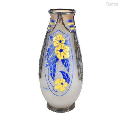 D'Argyl French Art Deco Cameo Vase