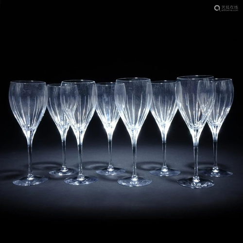 8 Christofle Iriana Crystal Wine Glasses