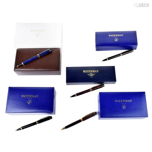 5 Waterman Paris Ballpoint Pens