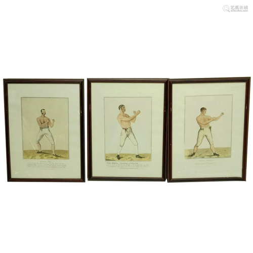 3 Fores' Boxing Sporting Engravings