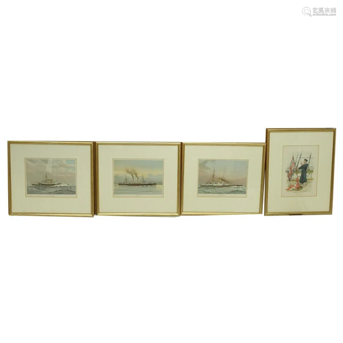 Four (4) Nautical Prints