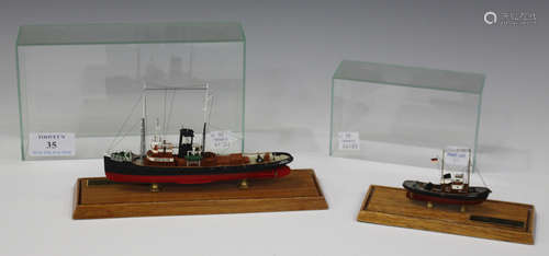 Two Classic Ship Collection models, CSC 4002 'Seefalke' and CSC 4160 'Bugsier 6', both in clear