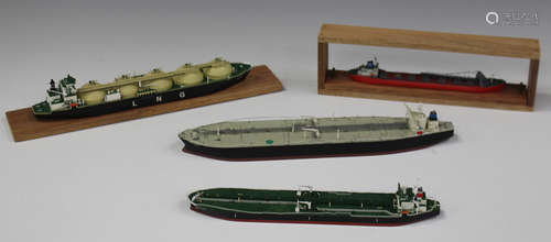 Four Carat die-cast waterline model ships, comprising No. C-10 tanker 'Tartar', No. C-34 bulk