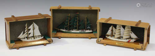 Three Schiffsmodell 1:400 scale models of the sailing ships SS 'Eagle' 1936, 'Greif' and '