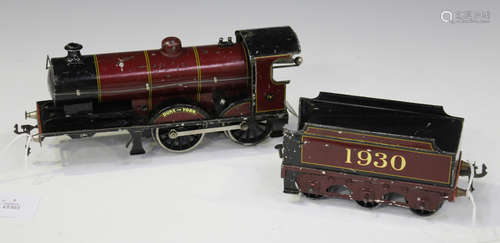 A Bassett-Lowke gauge O clockwork 4-4-0 locomotive 1930 'Duke of York' and tender (playwear, paint