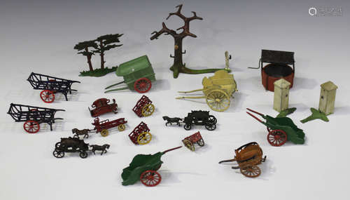 A good collection of Britains and other lead farm animals, figures, zoo animals and accessories,