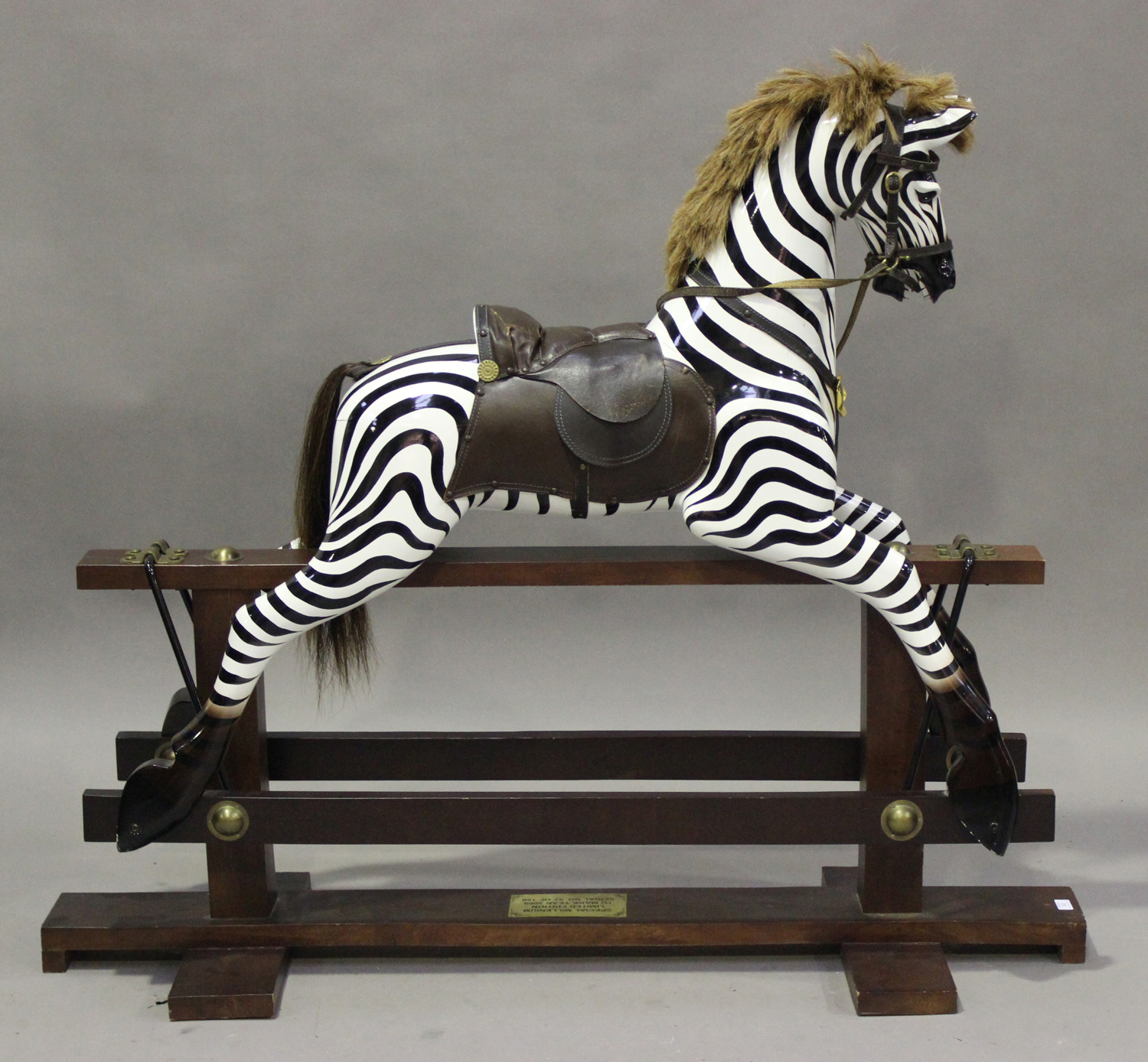 zebra rocking horse wooden