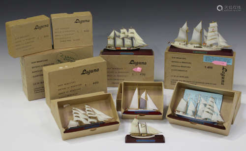 Five Laguna 1:400 scale models of the sailing ships 'Lili Marleen', 'Fridtjof Mansen', '
