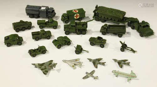 Twenty Dinky Toys and Supertoys army vehicles and RAF aircraft, including a No. 661 recovery
