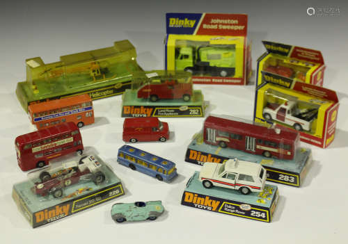 A collection of 1970s Dinky Toys vehicles, including a No. 980 Coles Hydra truck 150T, a No. 285