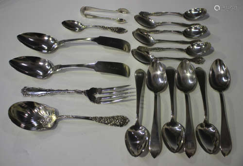 A pair of mid-19th century American sterling Fiddle pattern tablespoons by E. Stebbins & Co, New