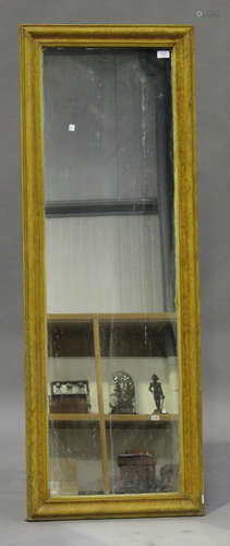 A late 19th century scumbled pine rectangular wall mirror, 156cm x 56cm.Buyer’s Premium 29.4% (