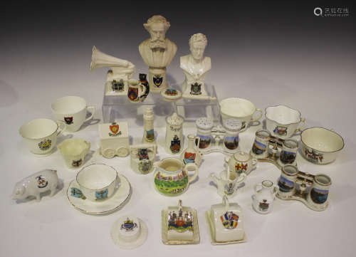 A W.H. Goss bust of Napoleon I with crest, together with a collection of other crested china.Buyer’s