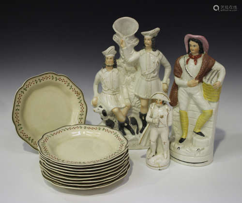A set of ten Wedgwood plates, late 19th/early 20th century, each shaped rim painted with berries and