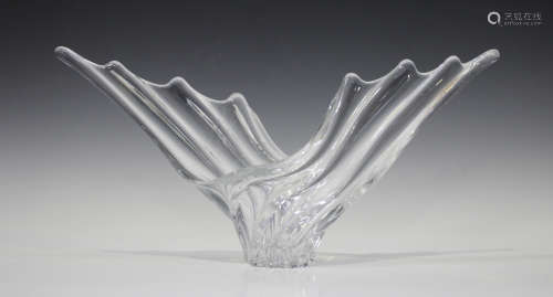 An Art Vannes French glass centrepiece, mid-20th century, of abstract form, acid etched mark to