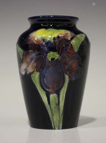 A Moorcroft Orchid pattern vase, circa 1953-78, printed paper label 'Potters to the late Queen Mary'