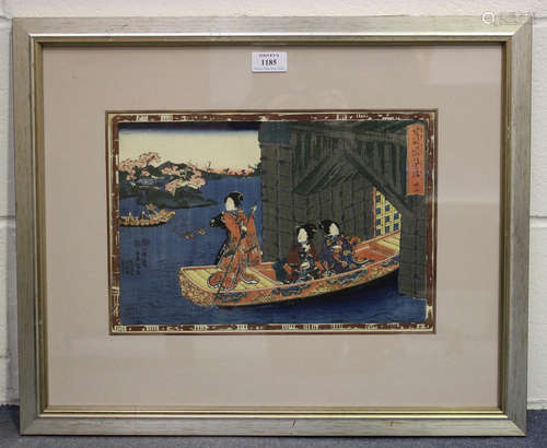 A group of six Japanese woodblock prints, 19th and 20th century, including two by Toyokuni III (