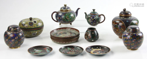 (15) 19th/20thC Japanese Cloisonne Items