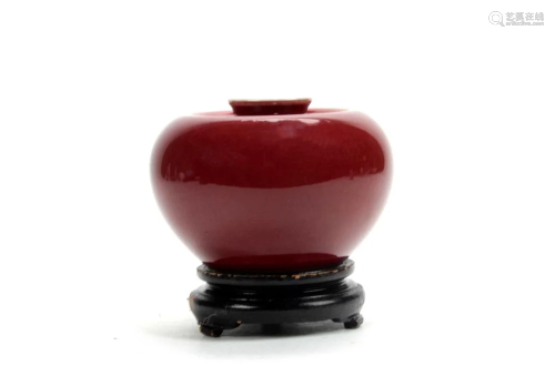 Chinese Porcelain Ox Blood Red Glazed Water Drop…