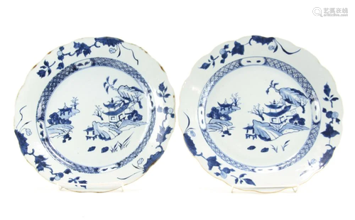 A Pair of Chinese Blue and White Chargers