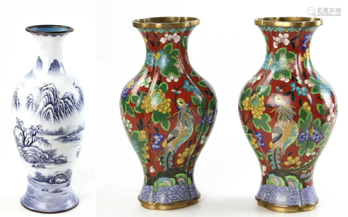 Chinese Cloisonne and Enamel Vases