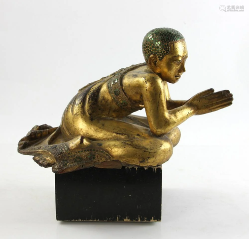 Balanese/Thailand Giltwood Praying Figure