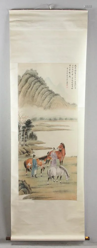 Chinese Scroll of Watercolor Painting