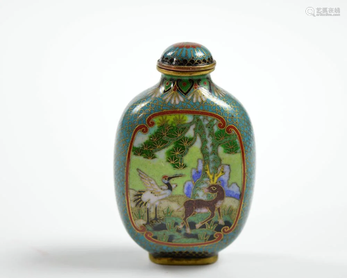 Very Fine Rare Chinese Cloisonne Snuff Bottle