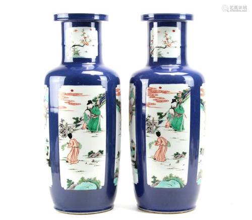 A Pair of Chinese Famille RoseVases