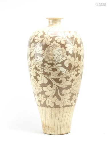 Rare Chinese Cizhou Peony Meiping Vase