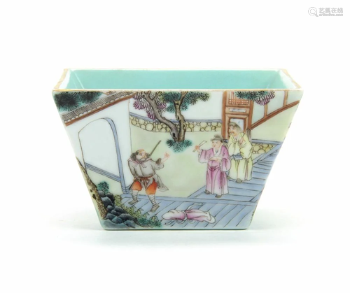 A Fine Chinese Square Famille Rose Bowl