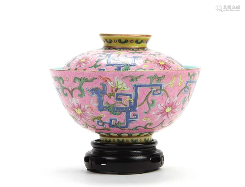 A Chinese Fine Famille Rose Teacup and Cover