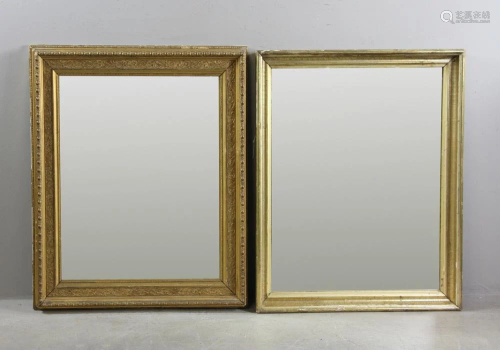Two Antique Gold Framed Mirrors