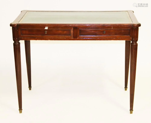 Louis XVI Style Mahogany Leather Top Desk