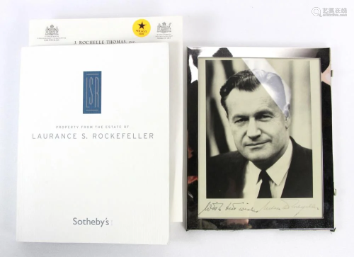 Sothebys Catalog and Signed Rockefeller Photo