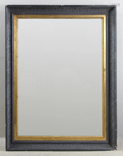 Beveled Glass Mirror in Wooden Frame