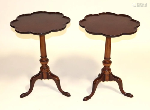 Pair of Queen Anne Style Brandy Tables