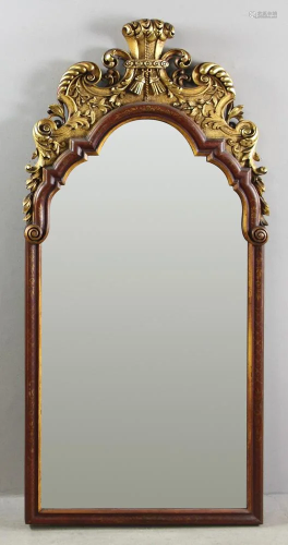Beveled Glass Mirror in Carved Gilt Frame