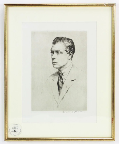 Etching of Duke of Windsor by Gerald Harrison