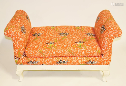 Bench in Orange Tulip Upholstery