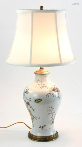 Old Delft Lamp with French Bronze Mounts