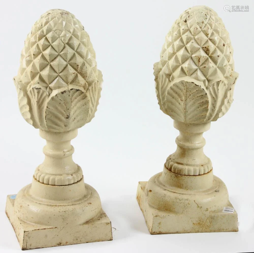 Pair of Cast Iron Pineapples